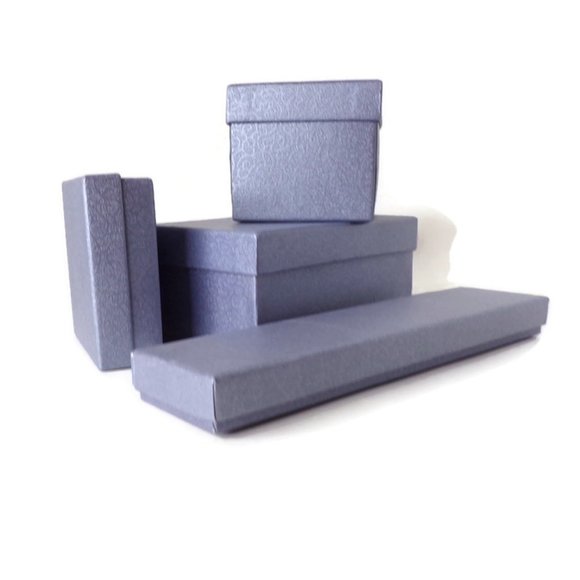 Jewelry Packing Boxes Various Sizes 3in to 5in Gray 12 Pieces 2351 - Picture 2 of 5